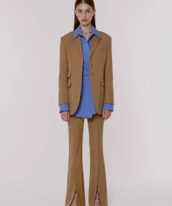 [MINASONG] SS 22 FRONT SLIT TROUSER - DESERT Best Sellers