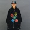 [FEVERTIME] SS 22 Spray Graffiti Hoodie Zip-up Black Best Sellers