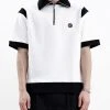 Best Sellers [BASICCOTTON] Summer 22 Bar City Zip-Up Half Top - WHITE