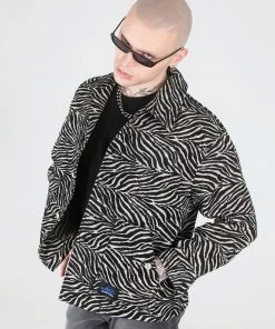 [SSERPE] SS 22 Zebra Trucker Jacket Black