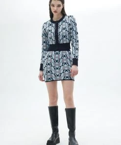 [LUV IS TRUE] SS 22 BUTTERFLY KNIT SKIRT(BLUE)