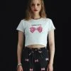 [WONDER VISITOR] Summer 22 Cubic Ribbon Crop T-Shirt [White] Best Sellers