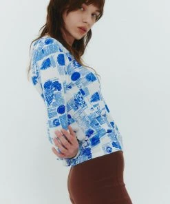 [ROCCI ROCCI] Summer 22 Fairy Garden Long Sleeve T-shirt (BLUE)