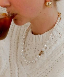 [MIDNIGHT MOMENT] Seasonless Brick Bold Pearl Necklace Best Sellers