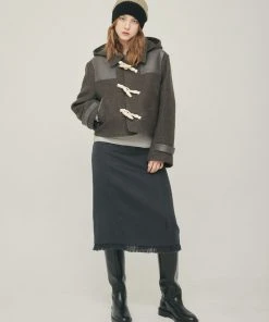 [LARTIGENT] Winter 21 CUTTING LONG SKIRT(KHAKI)