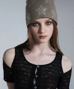 Best Sellers [SETUP EXE] Summer 22 Star Crystal Cubic Beanie (Mocha)