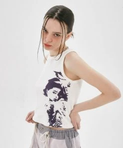 Best Sellers [NASTY FANCY CLUB] Summer 22 FANCY DELPHINE SLEEVELESS (WHITE)_F22QB424