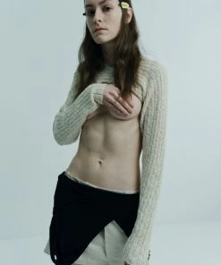 Best Sellers [PARKSSY] SS 22 Short Knit Top _ Cream