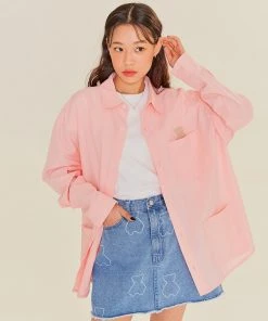 [AQOSTUDIOSPACE] SS 22 BEAR OXFORD SHIRTS PINK