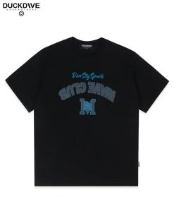 [DUCKDIVE] Summer 22 Vintage Patch Wave T-shirt Black Best Sellers