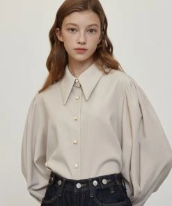 [JOORTI] SS 22 J876 Collar Square Button Blouse (ivory) Best Sellers