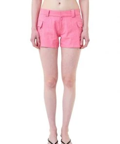 Best Sellers [LO AXUAL] Summer 22 LOW WAIST SIDE POCKET SHORT PANTS_PINK