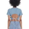 [13MONTH] SS 22 BACKLESS CROP TOP (BLUE) Best Sellers