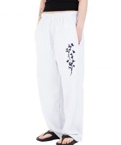 [FASTLE] SS 22 Floral Pants Light Grey Best Sellers
