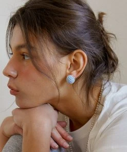 [MIDNIGHT MOMENT] Seasonless Tweed Earring - Blue Best Sellers