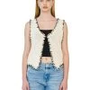 Best Sellers [LECYTO] Summer 22 BOUCLE SMOCK V_VEST_(IVORY)