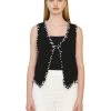 Best Sellers [LECYTO] Summer 22 BOUCLE SMOCK V_VEST_(BLACK)