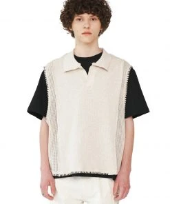 Best Sellers [LECYTO] Summer 22 SMOCK PK KNIT VEST_(IVORY)