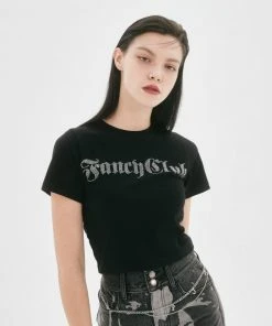 [NASTY FANCY CLUB] SS 22 ILLUSORY CROP TEE (BLACK)_F22QB434