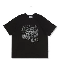 Best Sellers [YOUTHBATH] Summer 22 Wet Car Graphic T-shirt_BLACK
