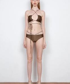 [PAIN OR PLEASURE] Summer 22 UNDINE BIKINI SET Brown Best Sellers