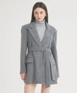 [FREIHEIT] SS 22 Classic Stripe Wool Jaket (Gray) Best Sellers