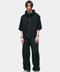 [ADD] SS 22 BLING STUD VEST HOODIE ZIP-UP BLACK