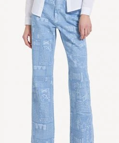 Best Sellers [CRANK] SS 22 NEWSPAPER DENIM PANTS_BL