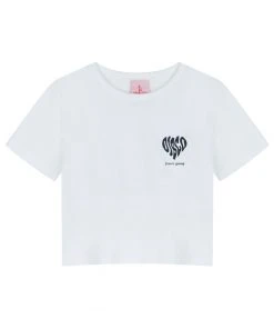 Best Sellers [HIGH SCHOOL DISCO] Summer 22 HEART DISCO CROP TOP WHITE