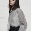[JOORTI] SS 22 J911 See-through Round Blouse (gray)