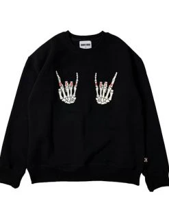 SK8ERROCK [SK8ER ROCK] FW 21 HAND SIGN SWEAT SHIRT BLACK Best Sellers