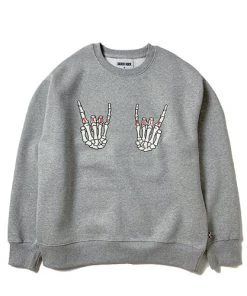 SK8ERROCK Best Sellers [SK8ER ROCK] FW 21 HAND SIGN SWEAT SHIRT GRAY