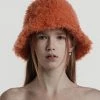 Best Sellers [MEENDERI] SS 22 FLUFFY BUCKET HAT - ORANGE