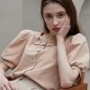 Best Sellers [JOORTI] SS 22 J966 Wrinkle Square Blouse (peach)