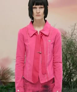 [NACHE] SS 22 RAWCUT SINGLE JACKET - PINK