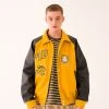 [MAINBOOTH] SS 22 Snowflake Varsity Jacket(MUSTARD)