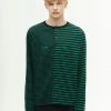 Best Sellers [KEYPU] SS 22 FORK STRIPE T-SHIRT GREEN