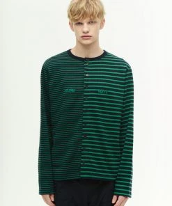 Best Sellers [KEYPU] SS 22 FORK STRIPE T-SHIRT GREEN
