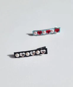 [LOMBRILLANT] Seasonless Petit Coeur Hairpin_Light Blue Best Sellers