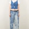 Best Sellers [OUTXO] Summer 22 String Open Top Blue