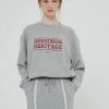 Best Sellers [BENSIMON] FW 21 HERITAGE LOGO CROP SWEATSHIRTS - MELANGE GREY