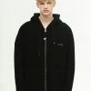 [KEYPU] SS 22 OVER HOOD ZIP BLACK Best Sellers