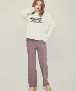 Best Sellers [LARTIGENT] Winter 21 BIG CORDUROY BOOTS CUT PANTS(PURPLE)