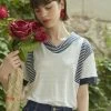 [VITALSIGN] Summer 22 Stripe Sailor Collar T-shirt Best Sellers