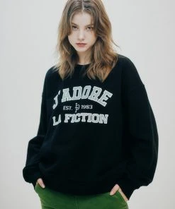 [LARTIGENT] Winter 21 APPLIQUE SWEATSHIRT(BLACK)