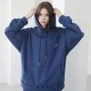 [SEARCH410] SS 22 PK Embo Oversized Fit Hoodie Navy Best Sellers