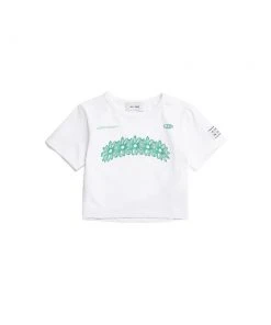 [ILLEDIT] Summer 22 FLOWER ARTWORK CROP TOP WHITE Best Sellers