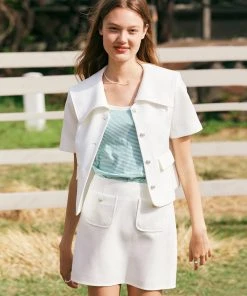 Best Sellers [ANEDIT] Summer 22 2way Tweed Summer Jacket_WH