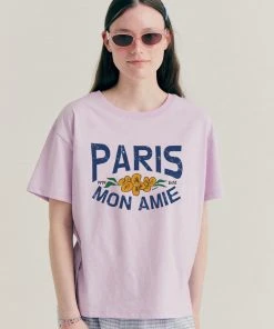 [BENSIMON] Summer 22 VINTAGE LOGO HALF SLEEVE - LAVENDER