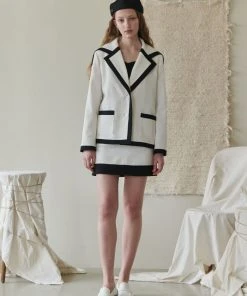 [REMANTIST] SS 22 Sailor Collar Tweed Jacket (white) Best Sellers